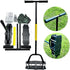 Manual Lawn Aerator Tool with Spring-Loaded Spikes, Heavy-Duty Soil Loosener for Garden Yard, Adjustable Height Grass Aeration Device (Black)