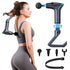 Black 3-in-1 Massage Gun with Extendable Handle & Back Strap – 12-Speed Deep Tissue Muscle Massager, 4 Attachments, USB-C Charging, for Athletes, Gym Recovery & Seniors