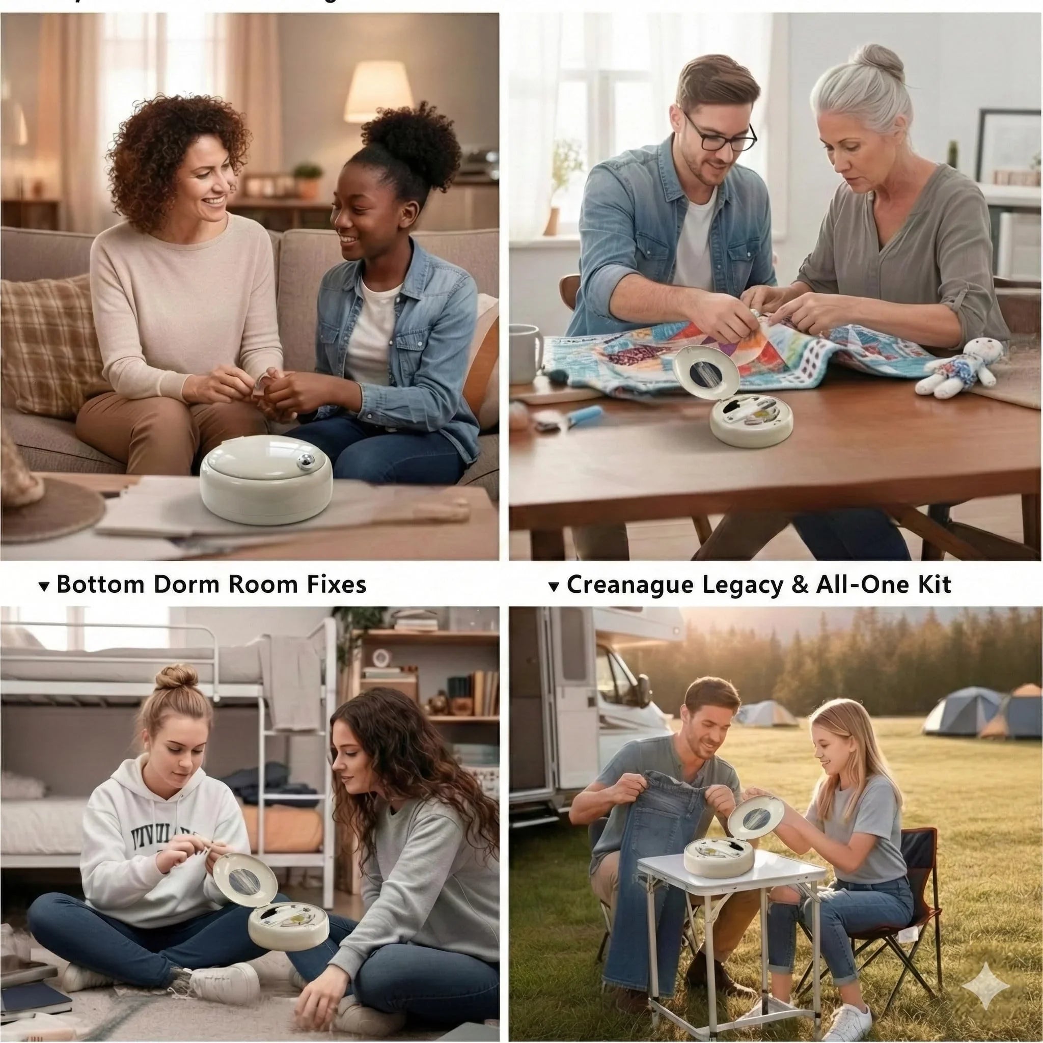 Modern Magnetic Sewing Kit – Compact Travel Sewing Box with Strong Magnetic Lid, 16-Thread Spools & Tools, Portable Needle Organizer for Home & On-the-Go Use (Beige)