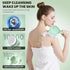 Electric Shower Body Scrubber Brush with 4 Heads, IPX5 Waterproof Rechargeable Back Cleaner for Exfoliating & Massage, 2-Speed Rotating Bath Brush for Sensitive Skin (Green)