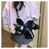 French Bulldog Shaped Bag – Cute Animal Crossbody Shoulder Bag with Adjustable Strap, PU Leather Dog Backpack for Women, Fashion Statement Accessory (Black)