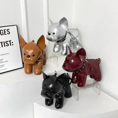 French Bulldog Shaped Bag – Cute Animal Crossbody Shoulder Bag with Adjustable Strap, PU Leather Dog Backpack for Women, Fashion Statement Accessory (Red)