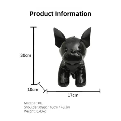 French Bulldog Shaped Bag – Cute Animal Crossbody Shoulder Bag with Adjustable Strap, PU Leather Dog Backpack for Women, Fashion Statement Accessory (Brown)