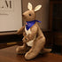 Kangaroo Stuffed Animal with Joey in Pouch & Australia Scarf - Soft Cuddly Plush Toy(32cm, Dark brown
)| Other Colors Available in Store