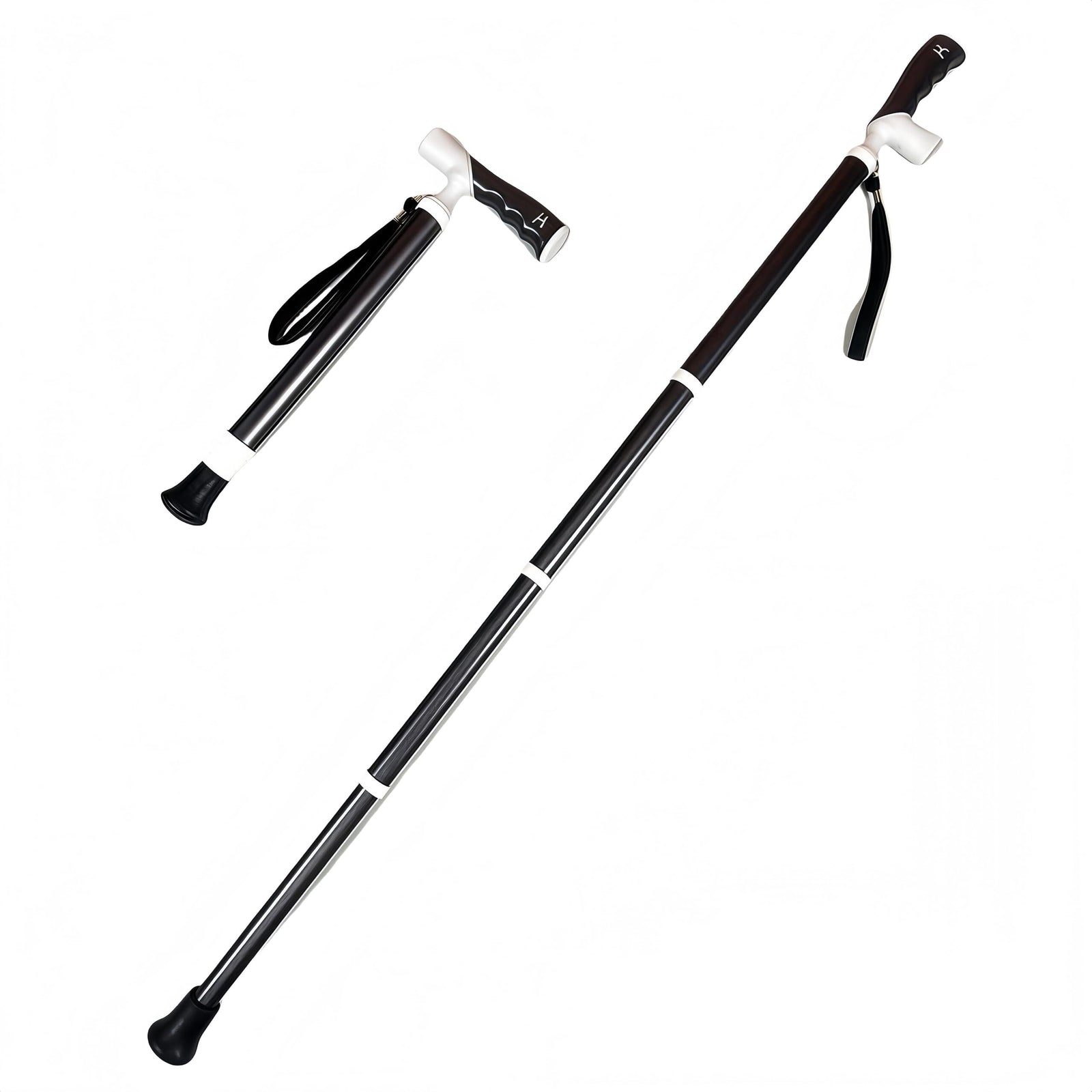 Lightweight Foldable Walking Cane: Adjustable Dual-Mode (T/Grip) Stick – 0.26kg, Portable for Daily/Hiking Use