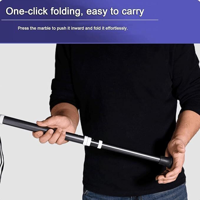 Lightweight Foldable Walking Cane: Adjustable Dual-Mode (T/Grip) Stick – 0.26kg, Portable for Daily/Hiking Use