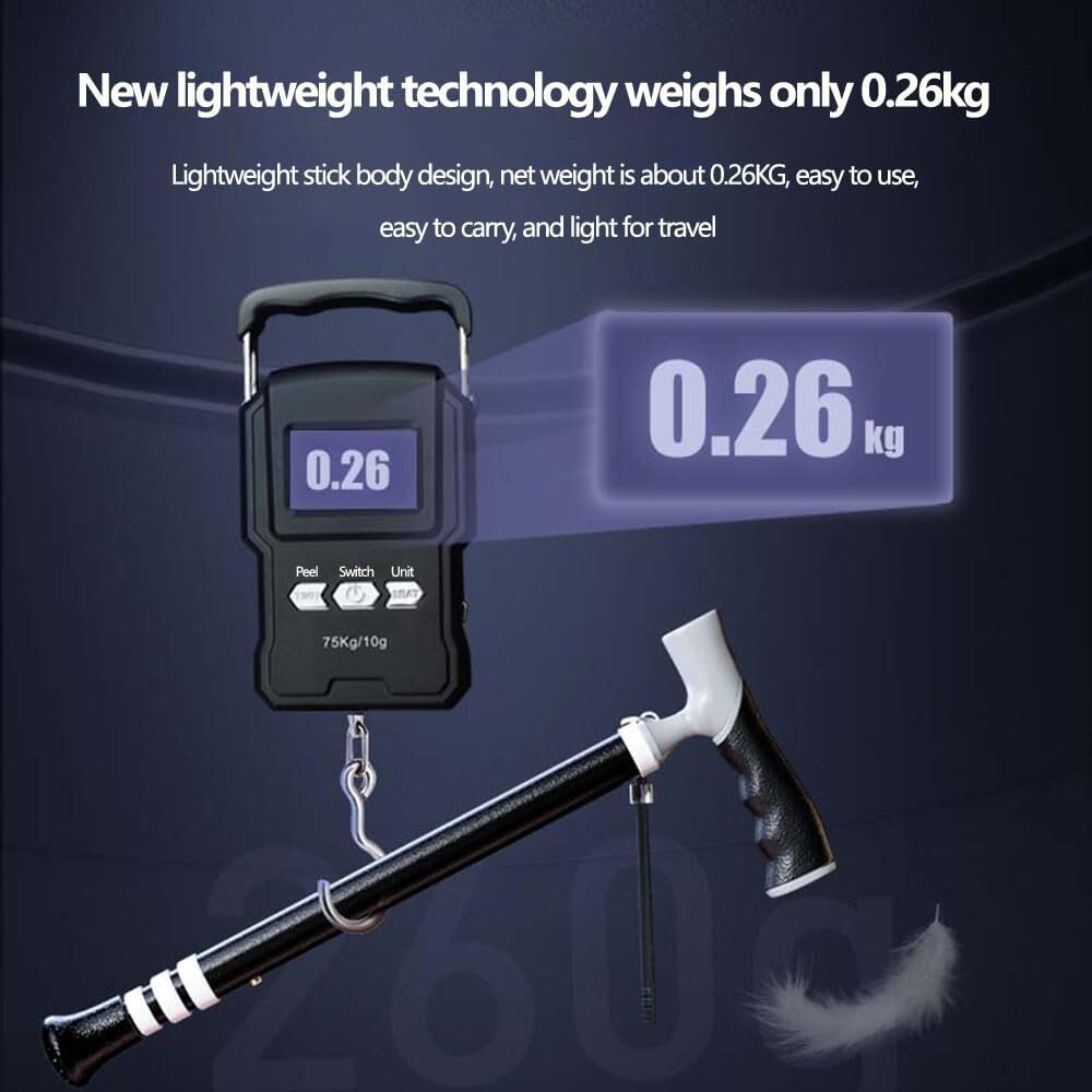 Lightweight Foldable Walking Cane: Adjustable Dual-Mode (T/Grip) Stick – 0.26kg, Portable for Daily/Hiking Use