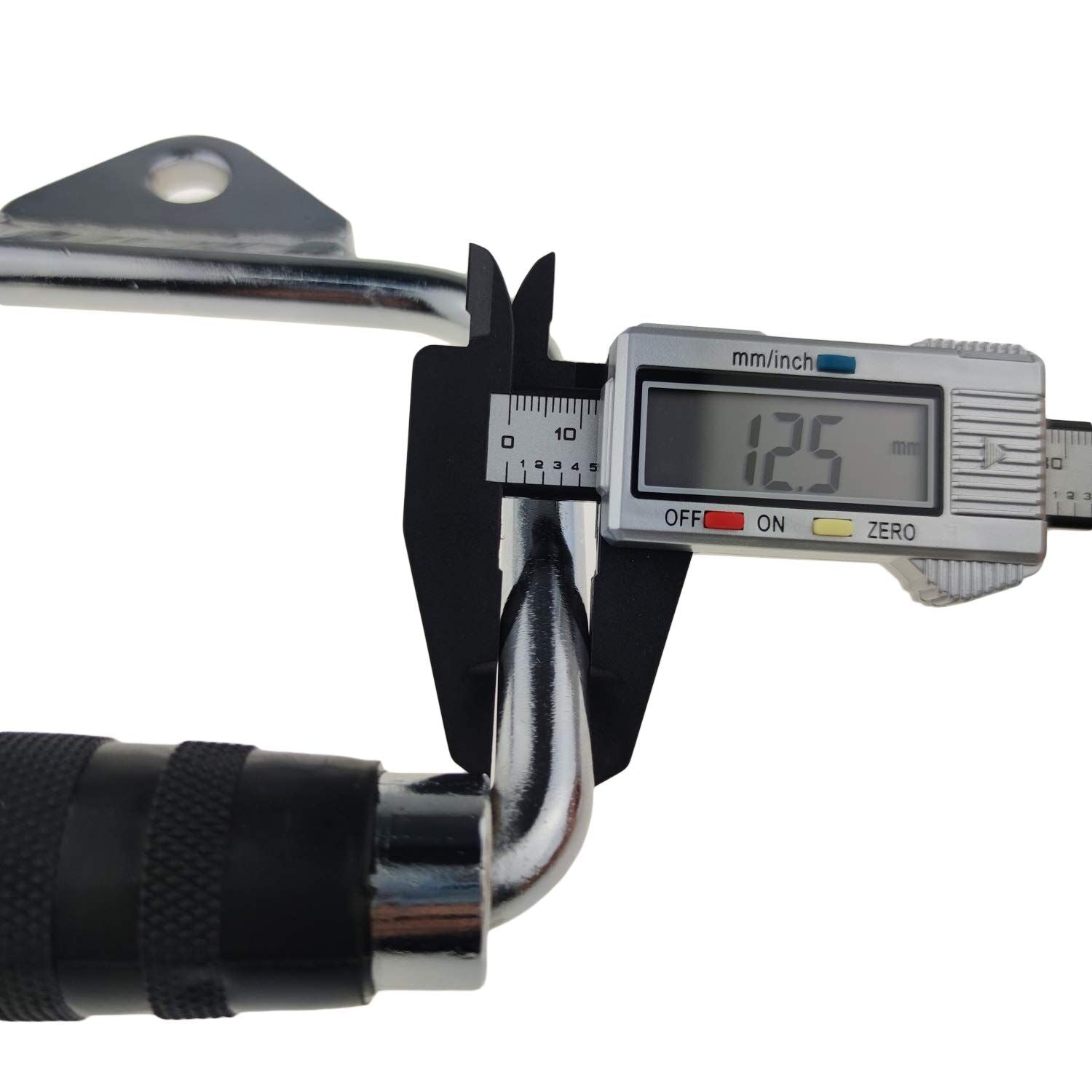 Solid D-Handle Cable Attachment for Home Gym & Cable Machine – Chrome-Finished Steel Bar with Anti-Slip Grip (Black) |