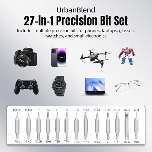 27-in-1 Precision Screwdriver Set, Magnetic Mini Bits, Repair Tool Kit,27-in-1 precision screwdriver set with magnetic S2 bits ideal for phones, laptops, watches, eyeglasses, jewelry, electronics