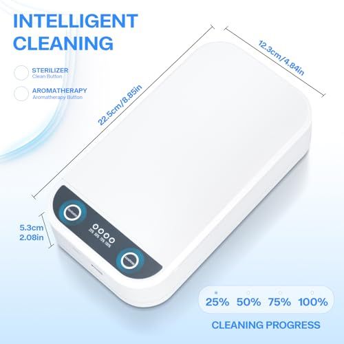 Nail Tool Cleaner with Blue Light, Portable USB Cleaning Box for Manicure Tools, Beauty Tool Cleaner for Salon, Tweezers, Jewelry & Phone