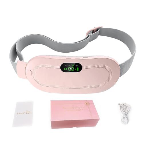 Portable Cordless Heating Massage Belt for Discomfort Relief, Ideal Gift for Her (Pink)