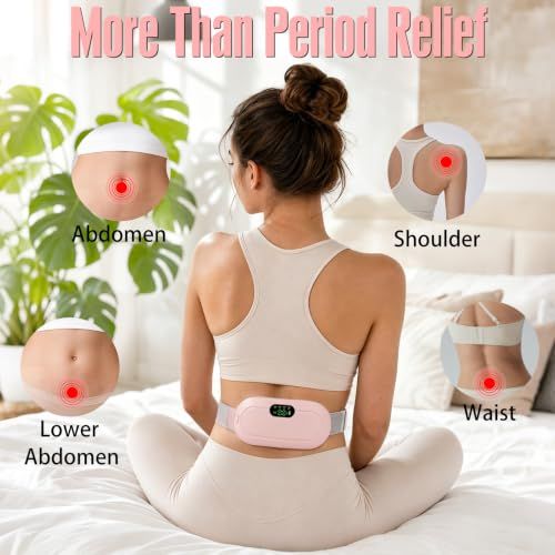 Portable Cordless Heating Massage Belt for Discomfort Relief, Ideal Gift for Her (Pink)