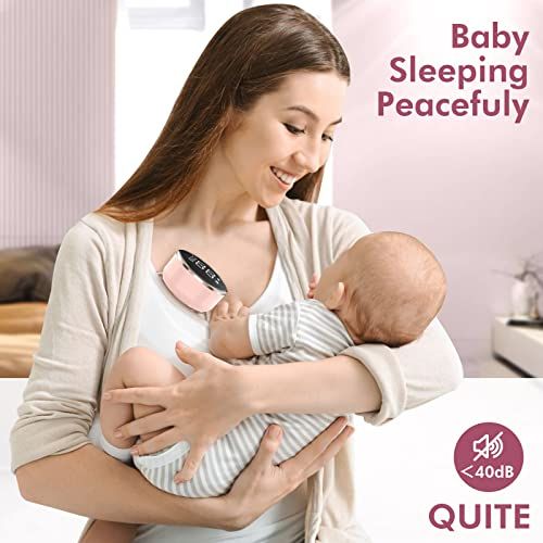 Hands-Free Wearable Electric Breast Pump for Moms on the Go with LED Display (white)