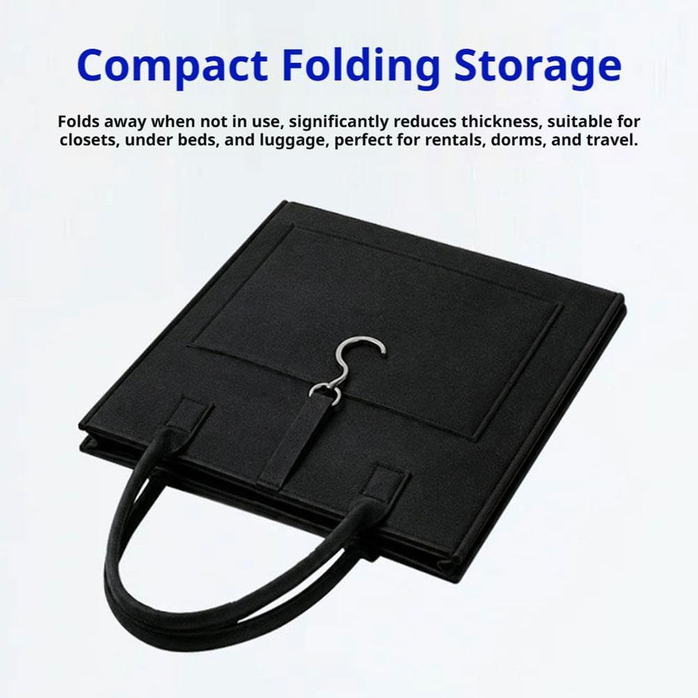 Foldable Full Length Mirror, Hanging Wall Folding with Handle Shatterproof Acrylic Design, Folds for Easy Storage, Suitable for Wall Hanging or Tabletop Use, Ideal for Travel and Camping, 31*31.5cm (white)