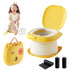 Portable Folding Potty for Toddlers – Compact Travel Toilet with Cat Design, Easy to Carry & Clean, Ideal for Home, Car, Camping, Outdoor Use (Yellow)