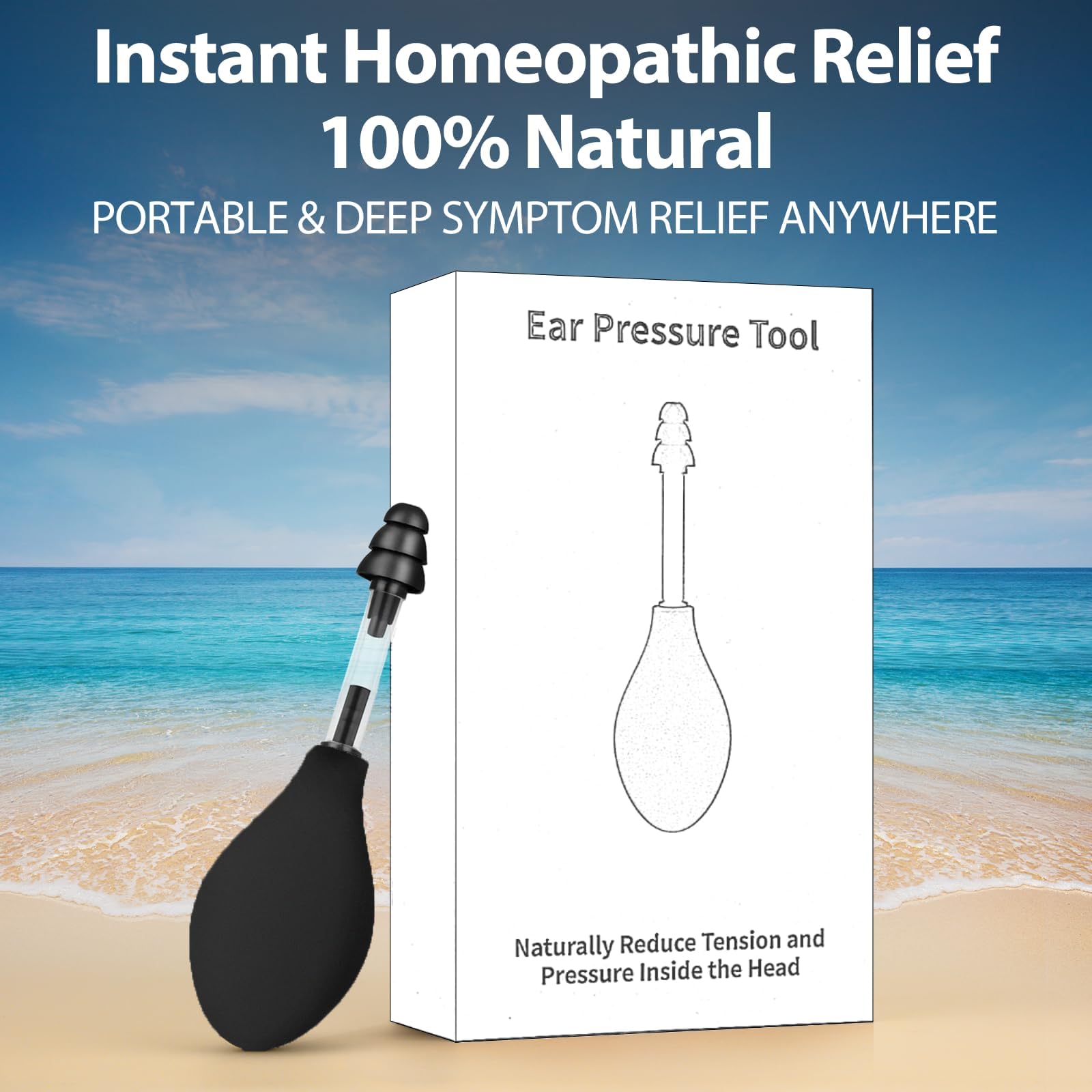 Ear Pressure Relief Tool – Natural Headache & Tinnitus Relief Device, Instant Pain Reduction, Portable Ear Massage for Migraine, Insomnia, Dizziness Use(Black)