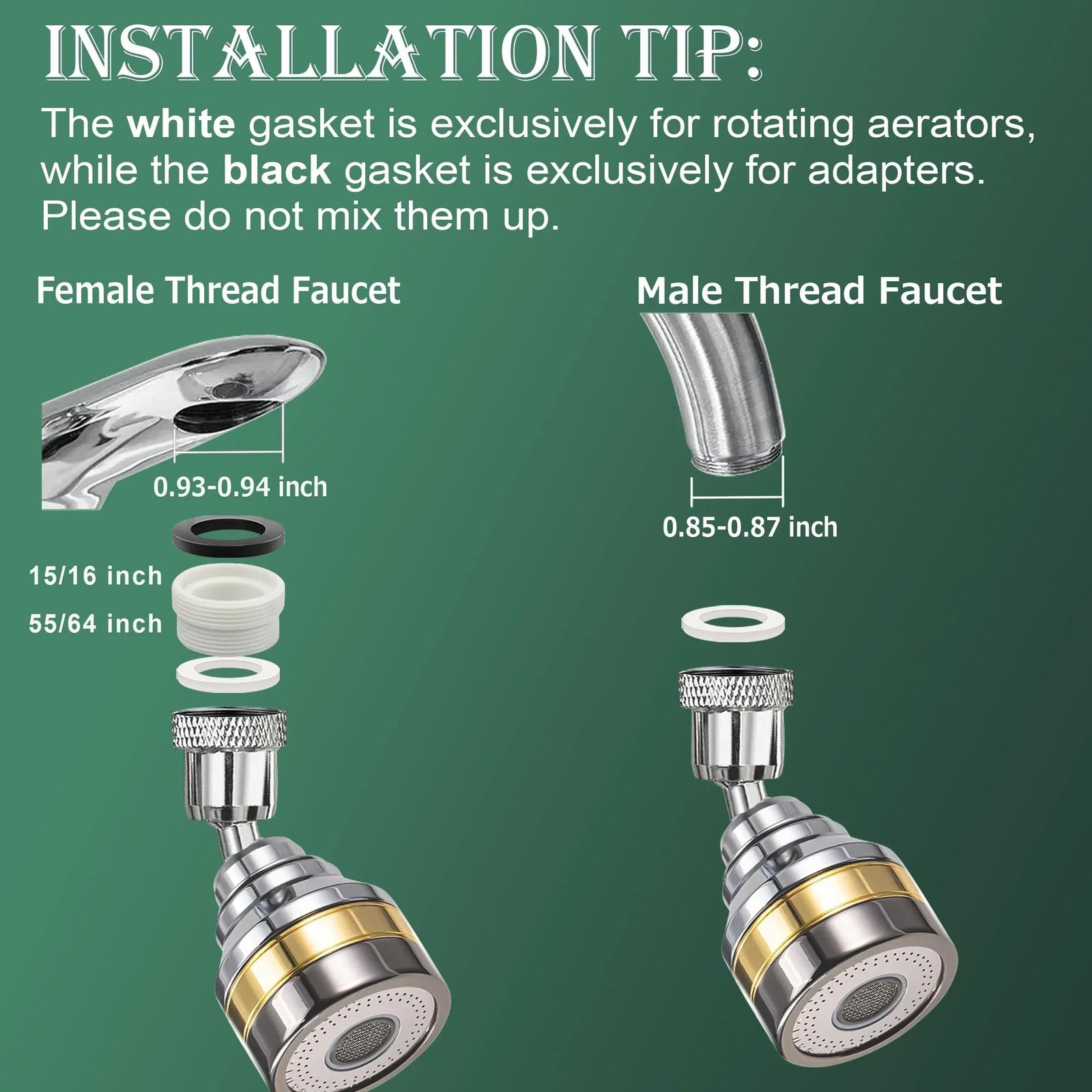 Multi‑Function Rotating Faucet Aerator with 360° Gooseneck – Universal Fit