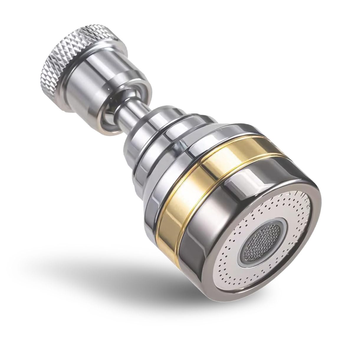 Multi-Function Rotating Faucet Aerator – 360° Swivel Kitchen Sink Extender with Adjustable Flow Modes, 3-inch & 7-inch Lengths, Anti-Splash Sprayer for Washing, Cleaning, and Filling (Silver,Short)