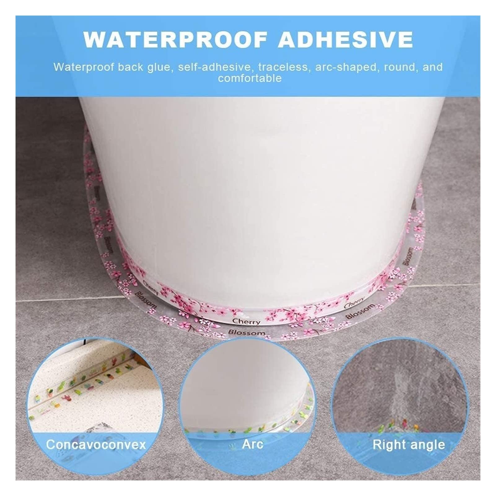 2-Pack Waterproof Self-Adhesive Sealant Tape – Transparent PVC Edge Strip for Kitchen, Bathroom, Sink, Toilet, and Wall Corners – Easy to Cut and Clean (Pattern2)