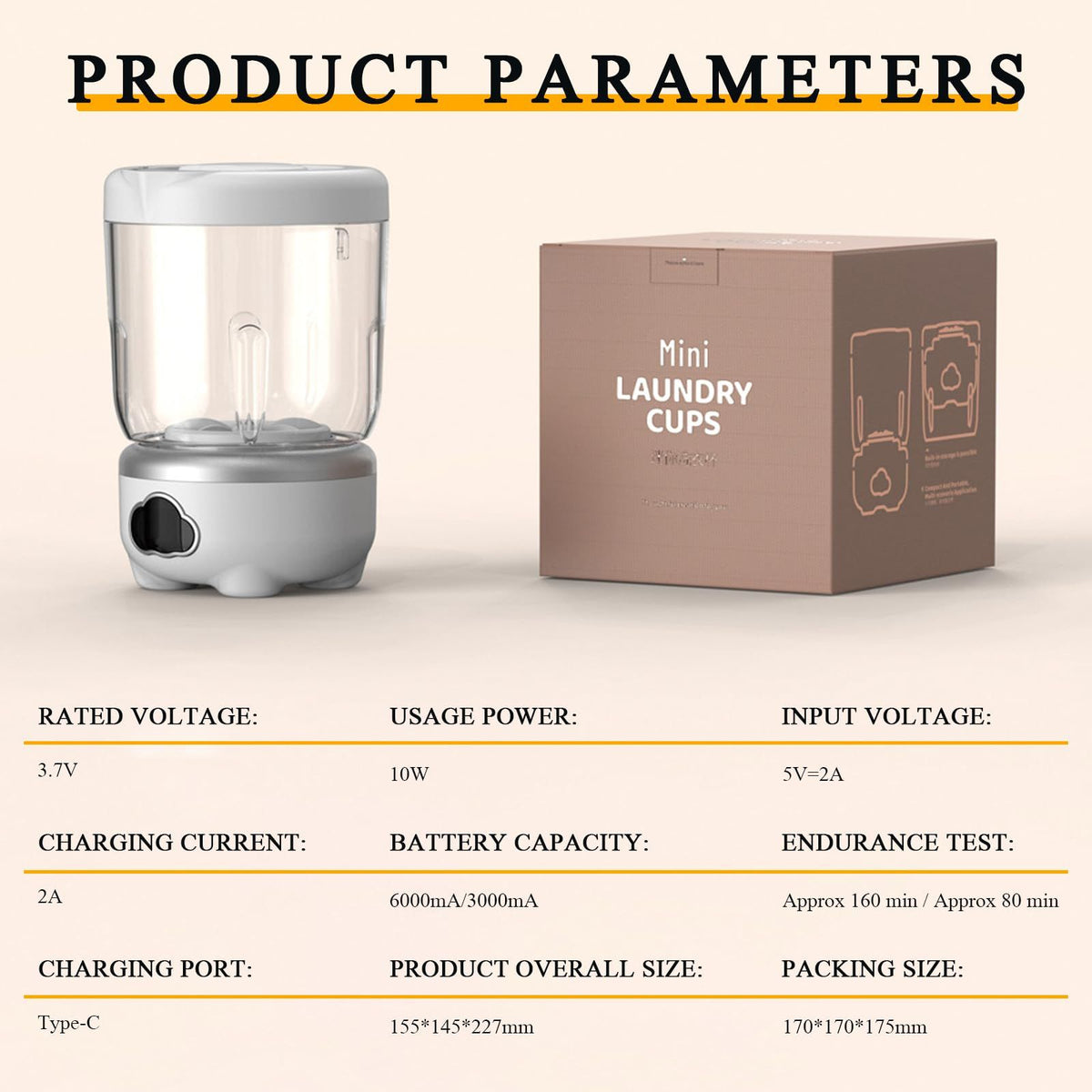6000 mah Portable Mini Underwear Washing Machine - 1.6L Mini Laundry Machine 3 Cleaning Modes Laundry Machine, Power Storage Design, Can Be Used Wirelessly, for Travel,RV,Camping(White)