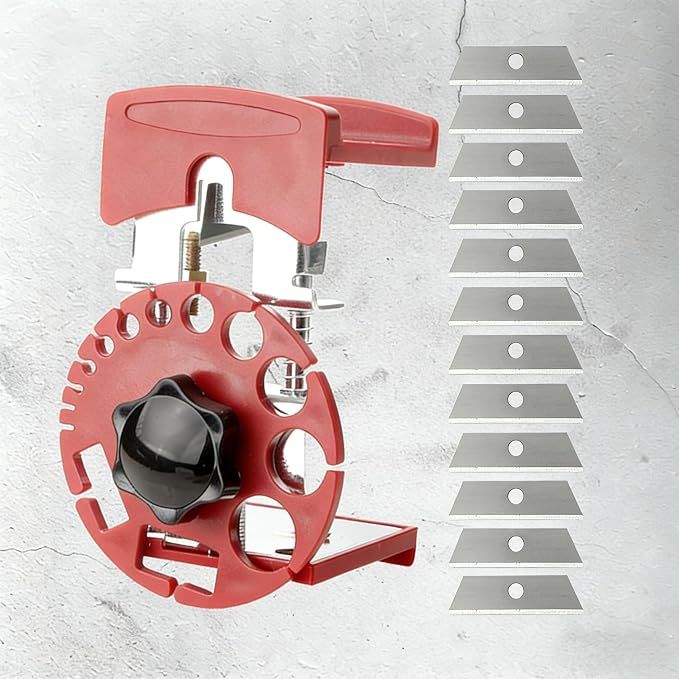 Handheld Manual Wire Stripping Machine – Compact & Portable. Includes 10 Replacement Blades for all your stripping needs(red)