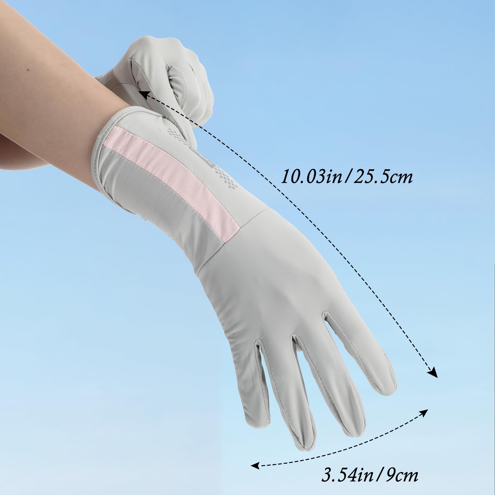 UV Protective Driving Gloves for Women – UPF 50+ Sunscreen Gloves with Touchscreen Function & Anti-Slip Palm, Long Cuff for Hiking, Cycling, Fishing, Golfing (Beige)