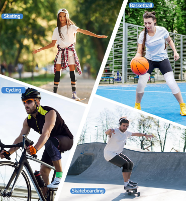 Honeycomb Knee Pads for Kids, Teens & Adults – Protective Compression Knee Guards for Basketball, Football, Cycling & Running(White,M)