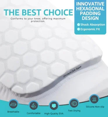 Honeycomb Knee Pads for Kids, Teens & Adults – Protective Compression Knee Guards for Basketball, Football, Cycling & Running(White,XS)