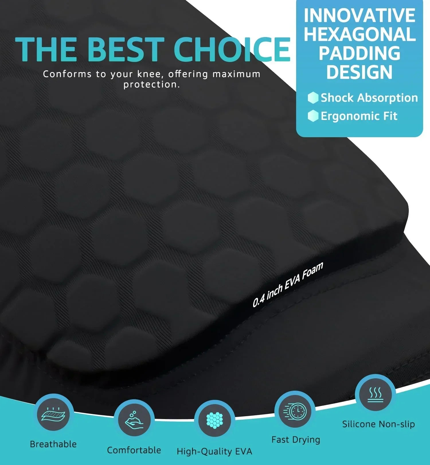 Honeycomb Knee Pads for Kids, Teens & Adults – Protective Compression Knee Guards for Basketball, Football, Cycling & Running(Black,M)