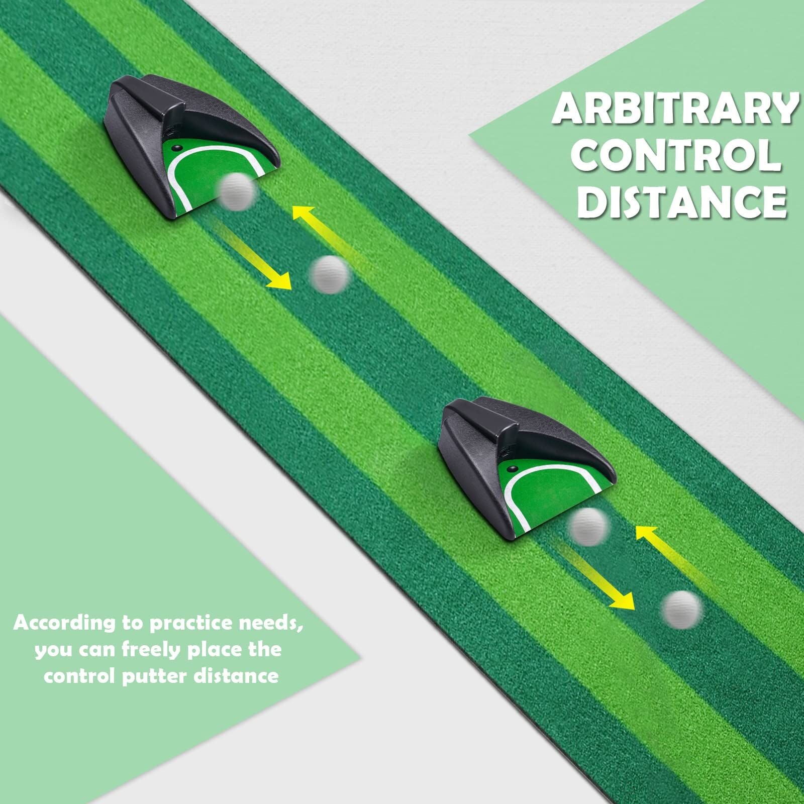 Automatic Golf Putting Returner with Simulated Green Slope – Portable Indoor Outdoor Practice Cup for Men and Women (Black)