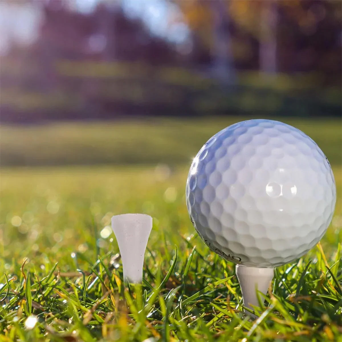 Golf Tee Pack of 100 with Measurement Scale – White Plastic Tees for Driving Range, Practice & Tournament Use (White)