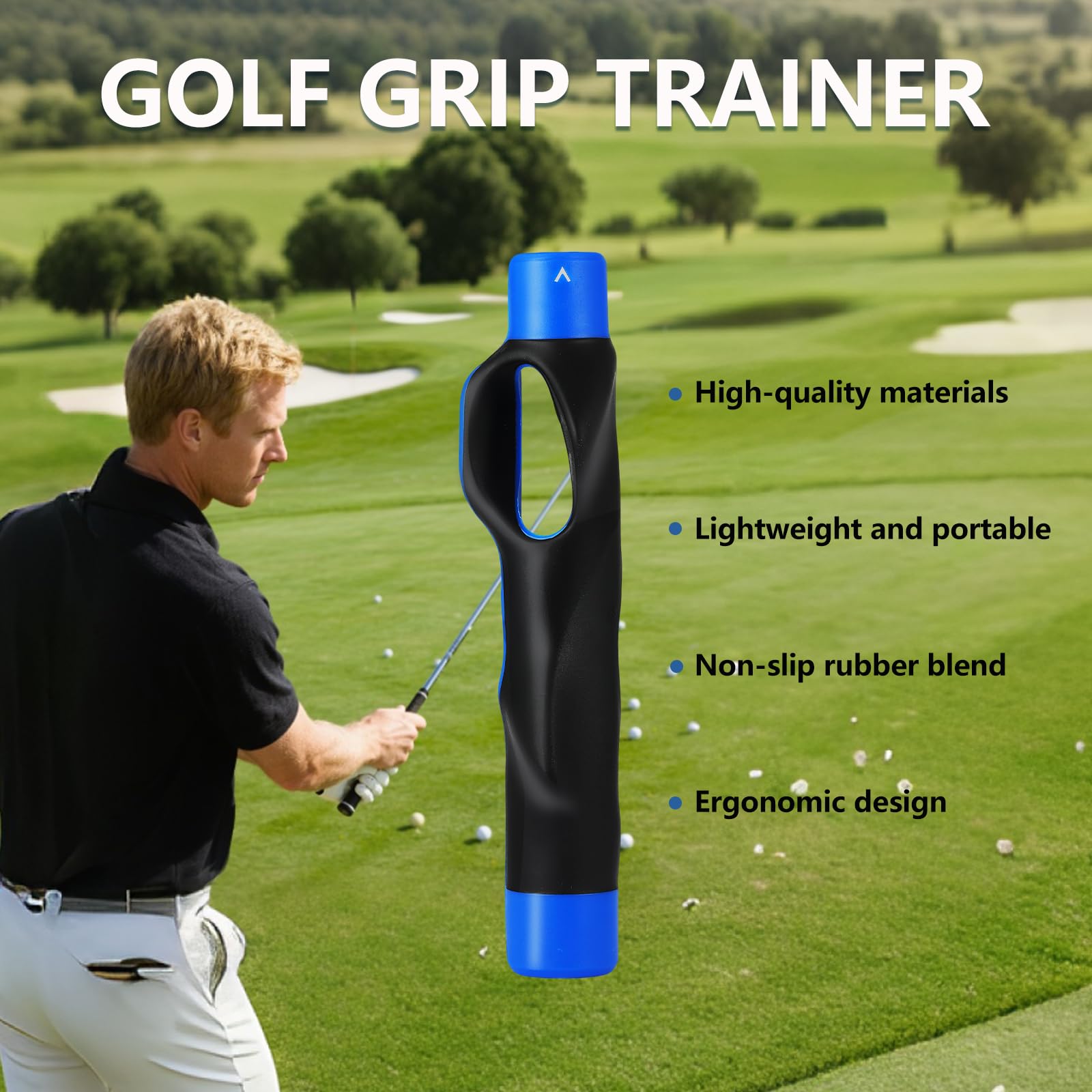 Golf Grip Trainer for Right-Handed Players – Correct Hand Position Tool with Non-Slip Rubber, Fits Most Clubs (Red) | Other Colors Available in Store