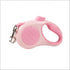 Retractable Dog Leash – 16.5 ft Automatic Walking Lead with One-Hand Brake Lock & Anti-Tangle Nylon Tape – Heavy-Duty 55 lb Capacity – Ideal for Small to Medium Dogs (Pink)