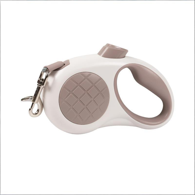 Retractable Dog Leash – 16.5 ft Automatic Walking Lead with One-Hand Brake Lock & Anti-Tangle Nylon Tape – Heavy-Duty 55 lb Capacity – Ideal for Small to Medium Dogs (Brown)