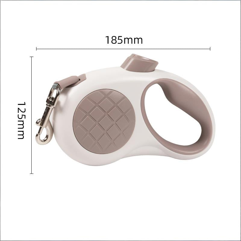 Retractable Dog Leash – 16.5 ft Automatic Walking Lead with One-Hand Brake Lock & Anti-Tangle Nylon Tape – Heavy-Duty 55 lb Capacity – Ideal for Small to Medium Dogs (Brown)