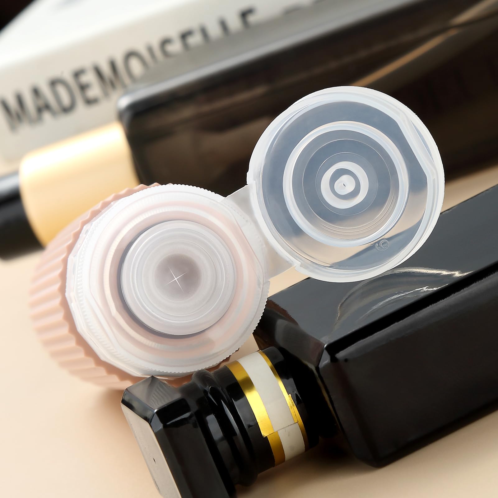 16-Piece Travel Bottle Set with Leak-Proof Silicone Squeeze Bottles – Reusable Toiletry Containers for Shampoo, Lotion, Makeup Remover (Apricot)  | Other Colors Available in Store