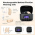 Rechargeable Behind-the-Ear Hearing Aids with Charging Case – Lightweight & Invisible Sound Amplifier for Seniors (Black Case, Skin Tone Device)