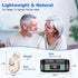 Rechargeable In-the-Ear Hearing Aids with Charging Case and LCD Display – Ultra-Compact Sound Amplifier for Seniors (Black & Green Case, Skin Tone Device)