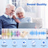 Rechargeable In-the-Ear Hearing Aids with Charging Case and LCD Display – Ultra-Compact Sound Amplifier for Seniors (Black & Green Case, Skin Tone Device)
