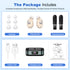 Rechargeable In-the-Ear Hearing Aids with Charging Case and LCD Display – Ultra-Compact Sound Amplifier for Seniors (Black & Green Case, Skin Tone Device)