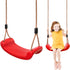 Outdoor Kids Plastic Swing Seat with Adjustable Rope – Durable Tree Swing for Backyard, 220lb Capacity, Red (Red)