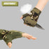 Tactical Fingerless Gloves with Knuckle Protection – Breathable Outdoor Gloves for Shooting, Hunting, Cycling, and Training (Yellow Camouflage,M)