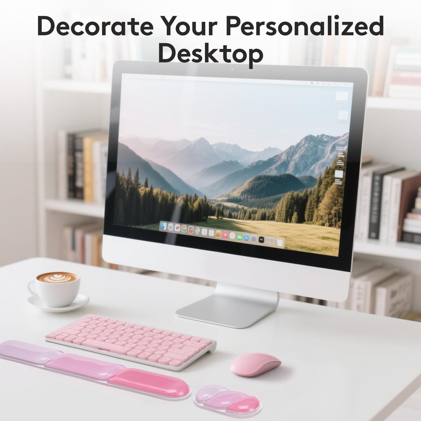 Ergonomic Gel Wrist Rest Set – Keyboard and Mouse Support Pad with Soft Cushioning for Office, Work, Gaming, and Study – Anti-Slip Base, Comfortable Design (Pink)