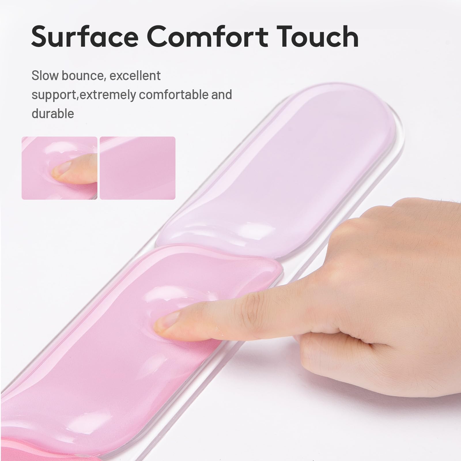 Ergonomic Gel Wrist Rest Set – Keyboard and Mouse Support Pad with Soft Cushioning for Office, Work, Gaming, and Study – Anti-Slip Base, Comfortable Design (Pink)