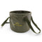 Multi-Use Collapsible Bucket – Foldable Camping Container with Dual Handles, 10L/20L Capacity, Supports 22 lbs or 44 lbs, Waterproof PVC Mesh for Fishing, Washing, Picnics & Outdoor Use (Forest Green,Trumpet)
