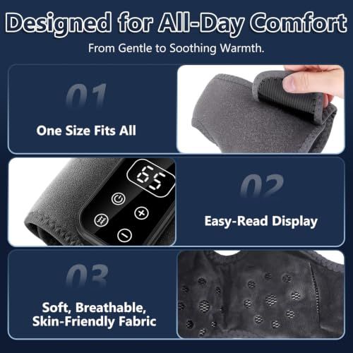 Wireless Foot and Ankle Massager with Heat & Vibration for Home, Office & On-the-Go (gray)