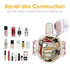 High-Capacity Barrel-Style Cosmetic Bag with Double Drawstring Closure – Water-Resistant, Padded Lining, Inner Zipper & Mesh Pocket – Ideal for Travel & Daily Use (Pink)