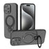 Magnetic Shockproof Case with 360-Degree Rotating Ring Stand for iPhone 16 Pro – Slim Protective Phone Cover with Airbag Corners and Wireless Charging Support for Home, Office, Travel and Daily Use (Black)