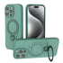 Magnetic Shockproof Case with 360-Degree Rotating Ring Stand for iPhone 16 Pro – Slim Protective Phone Cover with Airbag Corners and Wireless Charging Support for Home, Office, Travel and Daily Use (Green)