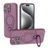 Magnetic Shockproof Case with 360-Degree Rotating Ring Stand for iPhone 16 Pro – Slim Protective Phone Cover with Airbag Corners and Wireless Charging Support for Home, Office, Travel and Daily Use (Purple)